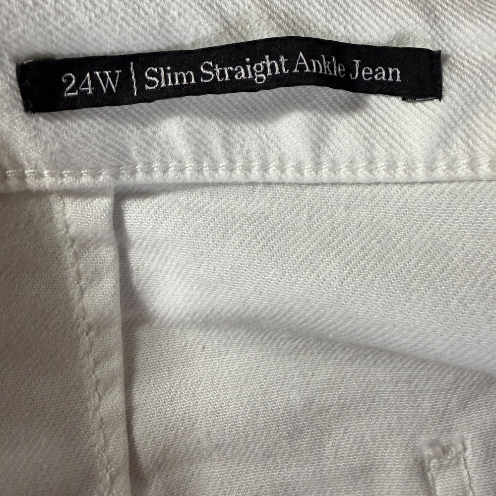 NWT Talbots Slim Straight Ankle Jean White Women 24W Plus Size Stretch Denim - Picture 5 of 6